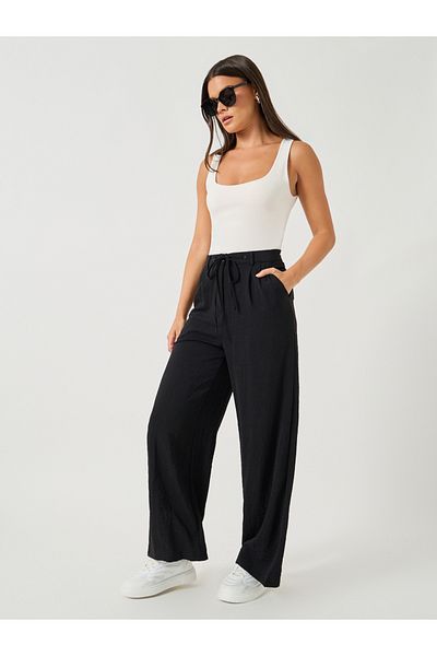 Styli Black Relaxed Fit Cullotte Pants