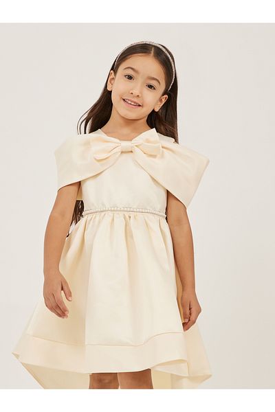 Styli Embellished Bow Detail High Low Dress
