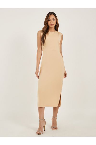 Styli Plain Sleeveless Sheath Midi Dress