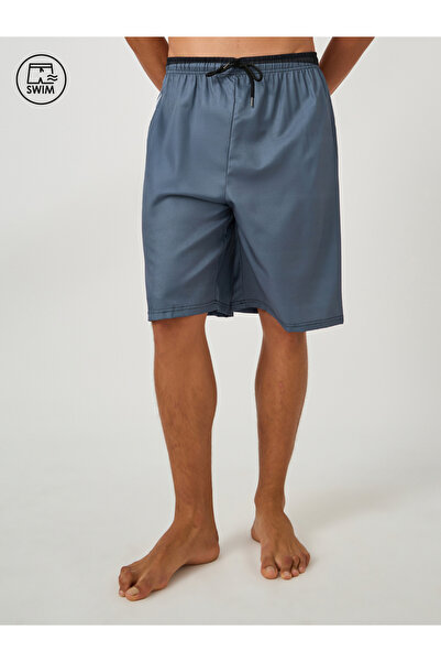 Styli Solid Regular Fit Swim Shorts with Contrast Waistband