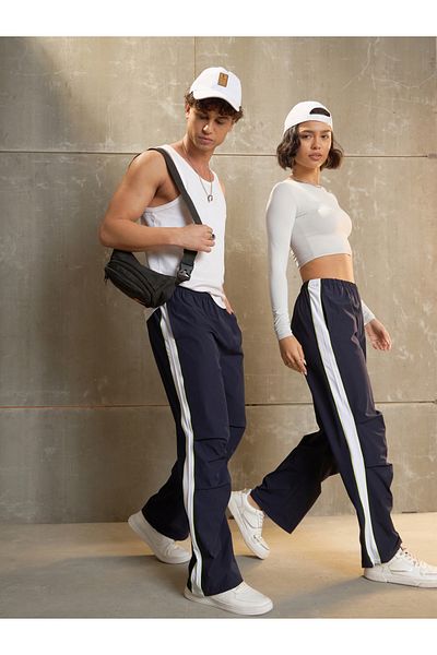 Sassafras By Styli Side Panel Baggy Parachute Pants
