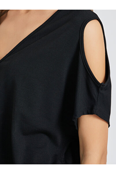 Take Two By Styli Solid V-Neck Wrap Top with Cut Out Detail