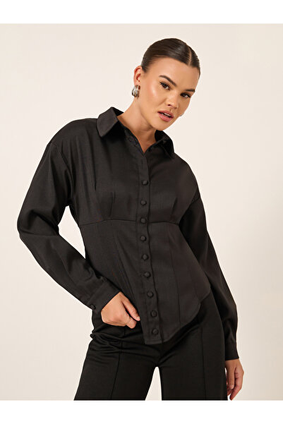 Styli قميص بياقة منتشرة وتفاصيل مشد