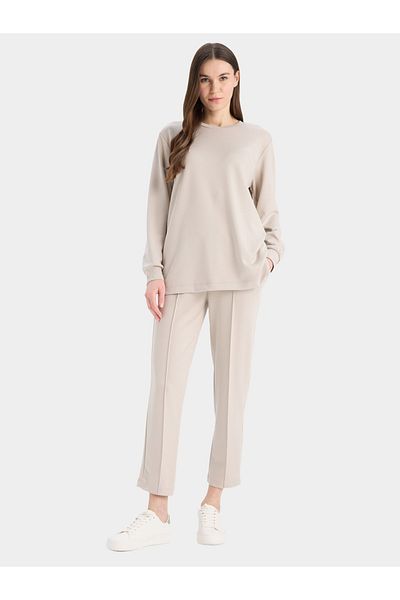 DeFacto Women Beige Regular Fit Flexible Waist Pant