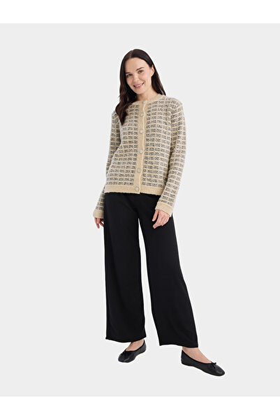 DeFacto Straight Black Wide Leg Pant