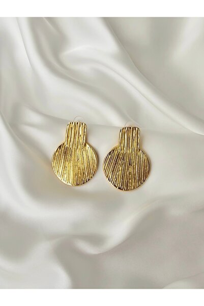 Zivazer Store Kadın Çelik Kararmaz 22k Gold Renginde Küpe