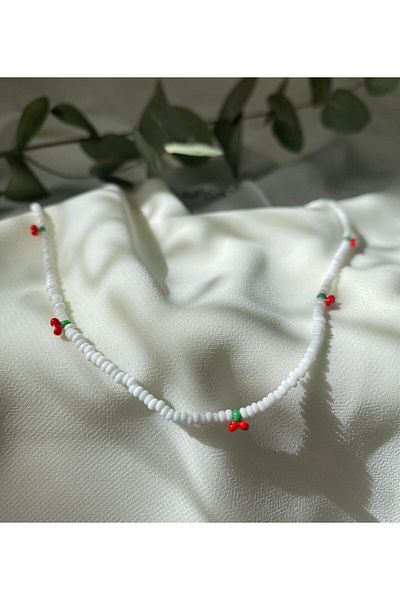 sabiha aksesuar Sand Bead Cherry Model Necklace