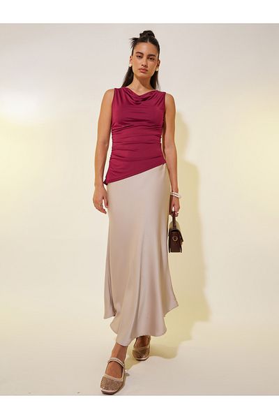 Styli Solid Sleeveless Top with Ruched Detail