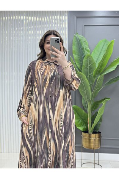 GK Σετ τουνίκ από λινό κρεπ ύφασμα Plus Size