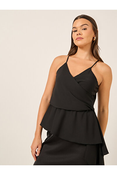 Styli Solid Strappy Wrap Cami Top