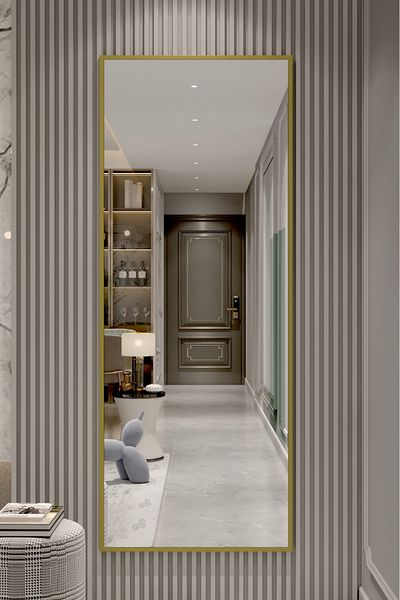 Marsah Home Oglinda de perete dreptunghiulara 180x70 Cm Auriu