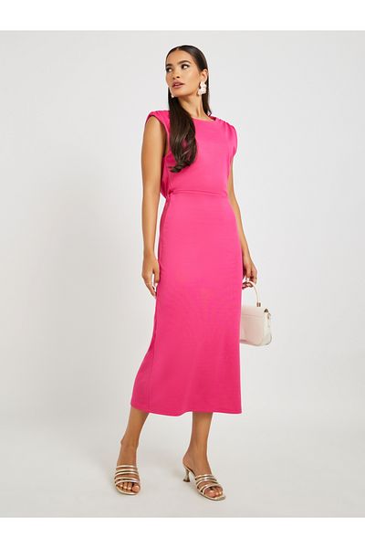 Styli Plain Sleeveless Sheath Midi Dress