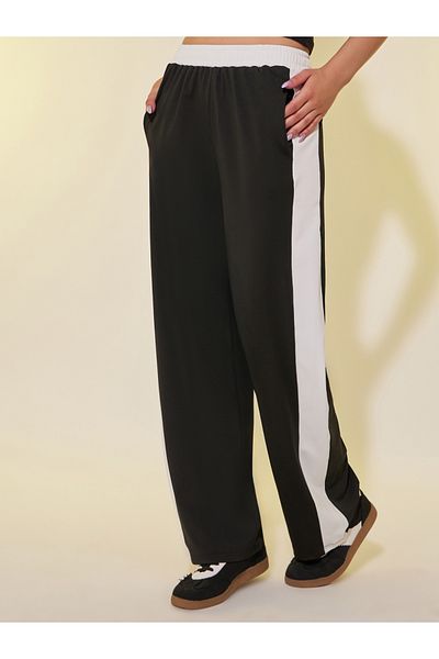 Styli Side Stripe Elasticated Waistband Wide Leg Pants