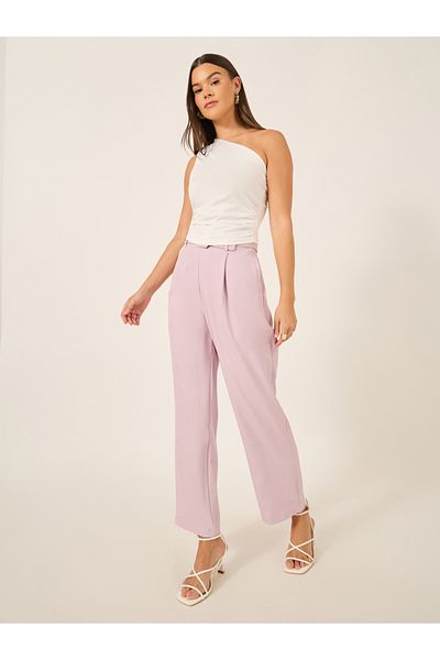 Styli Solid One Shoulder Sleeveless Top
