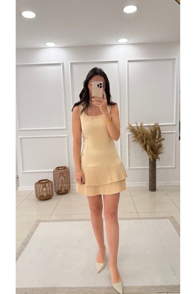 Butik Pileli Elbise