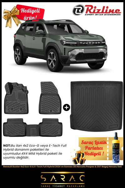 Rizline Renault Duster 4x2 Eco-G & E-Tech Full Hybrid 2024 ve Sonrası Havuz P...