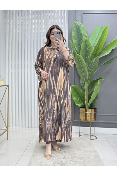 GK Σετ τουνίκ από λινό κρεπ ύφασμα Plus Size