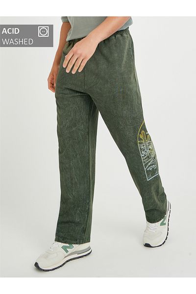 Styli Placement Print Acid Wash Oversize Joggers