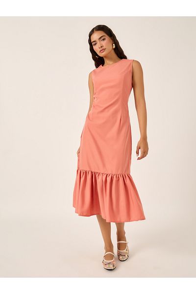 Styli Plain Sleeveless Sheath Midi Dress