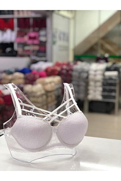 Fily Underwear Ebru Luxurious Silicone Supported Underwire Lace Cross Bra (wi...