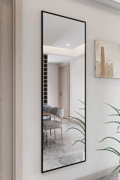 Marsah Home Oglinda De Perete Dreptunghiulara 180x60 Cm Negru