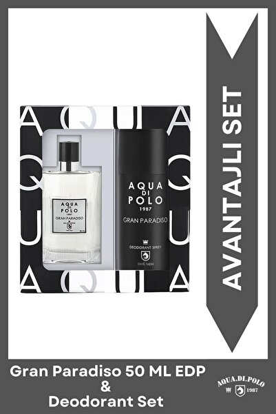 Aqua Di Polo 1987 Gran Paradiso EDP Erkek Parfüm & Deodorant Seti | Narenciye...