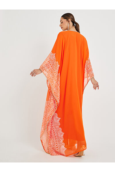 Maxim Creation By Styli Printed Georgette Kaftan with Handwork Detail