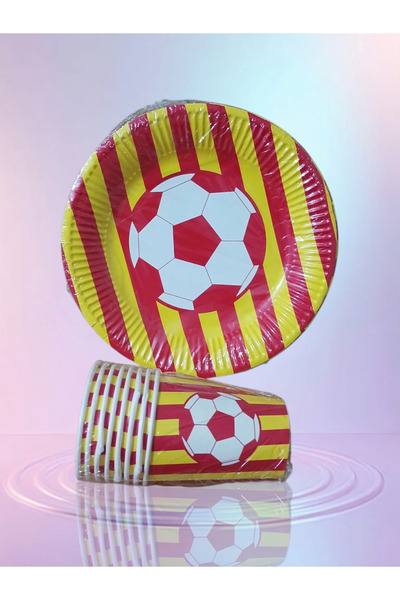 doref Κίτρινο Κόκκινο Σετ Πιάτου και Ποτηριού Γενεθλίων (ΓΑΛΑΤΑΣΑΡΑΪ)