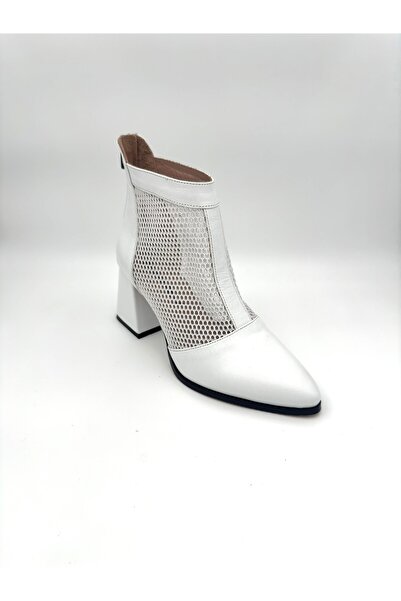 Mariolucci Kadın Yazlık Bot (fileli) Hakiki Beyaz Deri