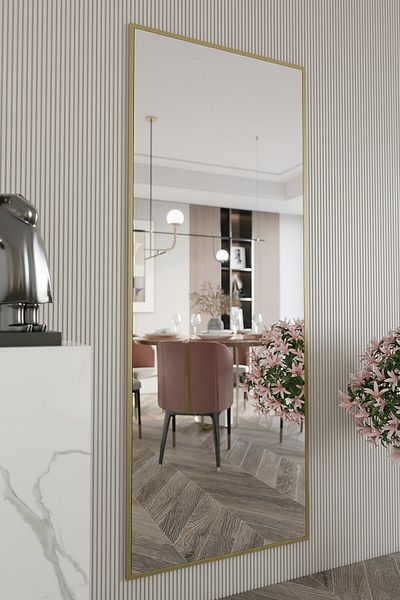 Marsah Home Oglinda de perete dreptunghiulara 180x70 Cm Auriu