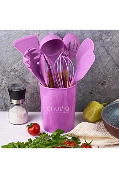 Onuvio 12-piece kitchen utensil set, Food-grade Silicone, Heat-resistant, Non-stick, Onuvio™ - Purple