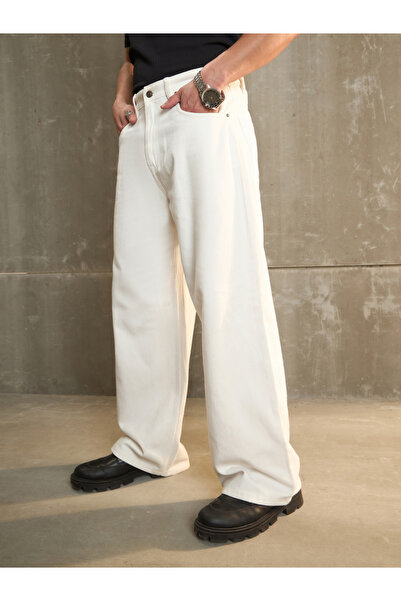 Sassafras By Styli White Basic Wide Leg Jeans