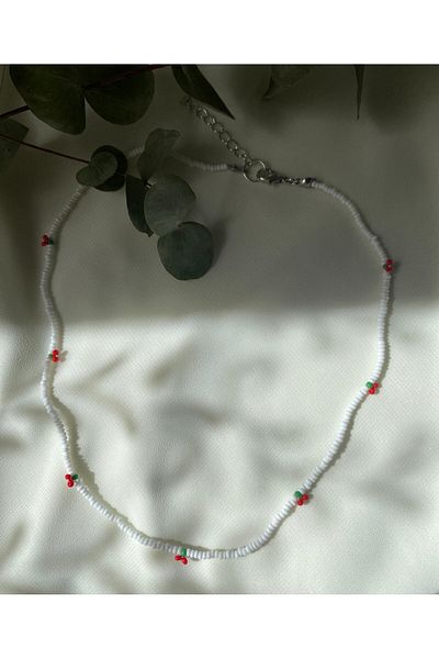 sabiha aksesuar Sand Bead Cherry Model Necklace
