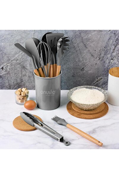Onuvio 12-piece kitchen utensil set, Food-grade Silicone, Heat-resistant, Non-stick, Onuvio™ - Gray