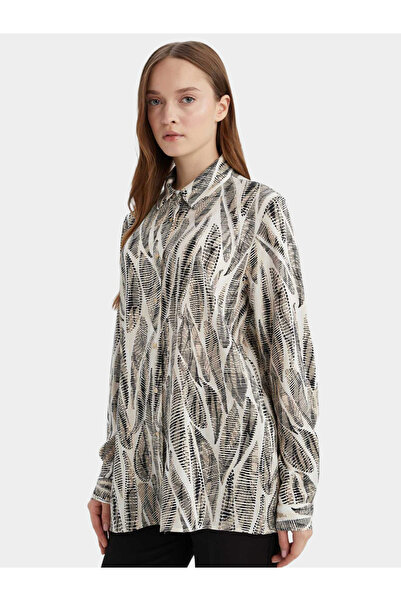 DeFacto Black Printed Long Sleeve Shirt