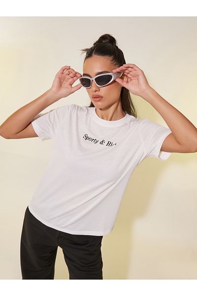 Styli Slogan Print Round Neck T-Shirt