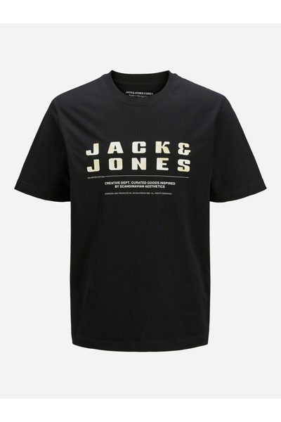 Jack & Jones تي شيرت Jcorecharge ذو الرقبة الدائرية بشعار أمامي