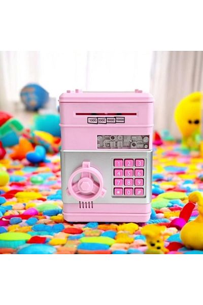 Mu Art Encrypted Automatic Paper Coin Acceptable Atm Pink Piggy Bank