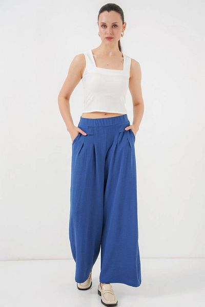 Silerra Wide Leg Pleated Trousers 6718 - Indigo