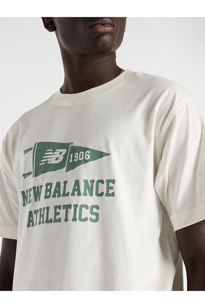 New Balance Slogan Print Round Neck T-Shirt