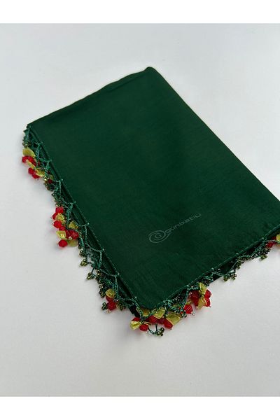 GÜNBATILI Lucru manual cu cireșe, margine de scris, cu mărgele, lucrare manuală, 100x100cm, brodat pe 4 margini