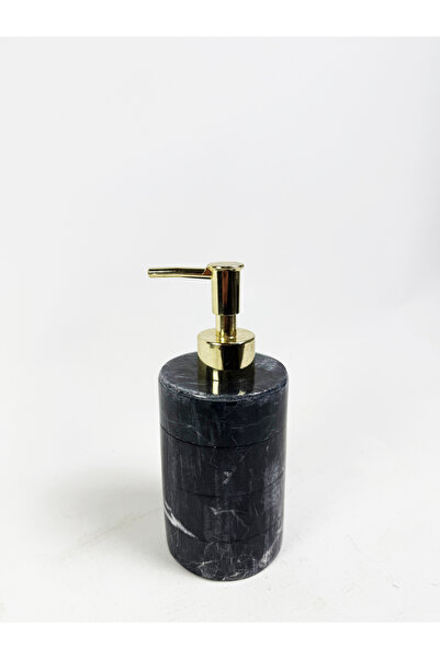 Modestmar Natural Black Marble Liquid Soap Dispenser, Black Marble Circle Liq...