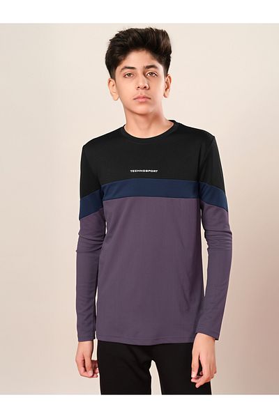 Technosport By Styli Color Block Long Sleeve T-Shirt