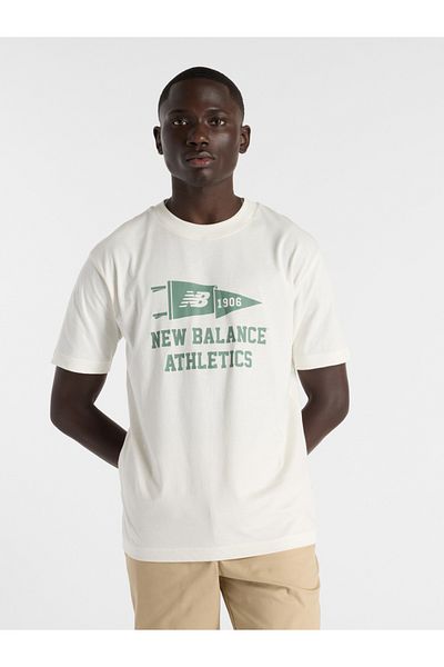 New Balance Slogan Print Round Neck T-Shirt