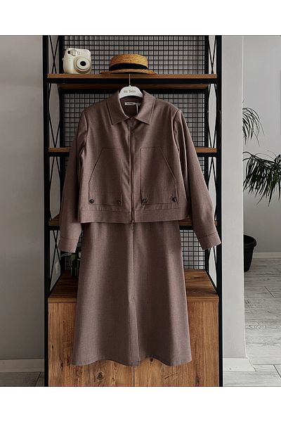 My twins Ewas Design Midi Skirt Jacket Women's Double Set