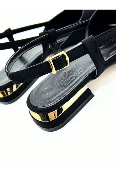 ZSHOES Women's Large Size Buckle Detailed Adjustable Back Light Heeled Shoes