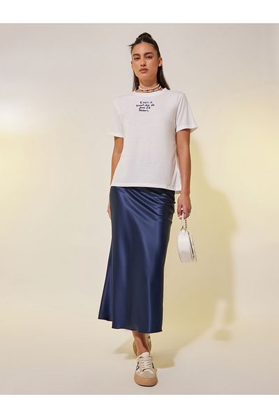 Styli Slogan Print Round Neck T-Shirt