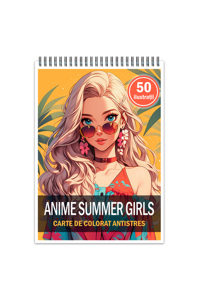 Legendary Gifts Βιβλίο ζωγραφικής για ενήλικες, 50 εικόνες, Anime Summer Girls