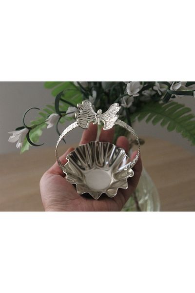 Dumans home Butterfly Figured Metal Coffee Side Sugar Bowl Turkish Delight Bowl Dragee 1 Piece