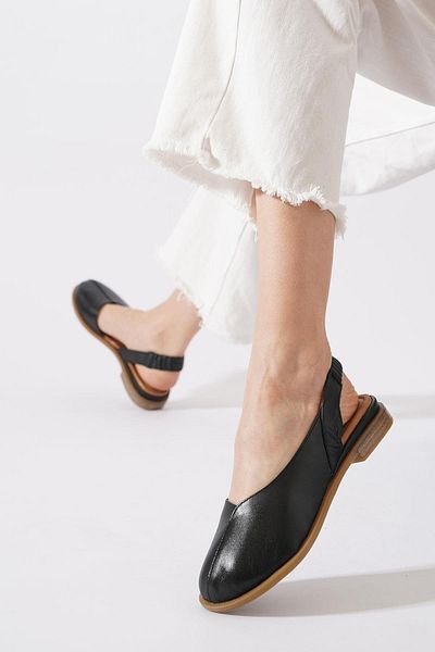Moda Pie Villost Closed Toe Genuine Leather Women's Shoes Black